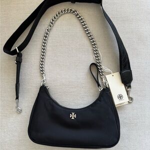 Tory Burch Mercer Nylon Black Shoulder Bag